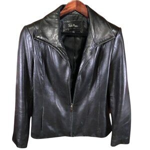 Taylor Marcs Women's Black Leather Jacket Large